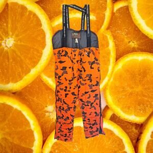Refrigwear Men's Orange Camo Thermal‎ Insulated Hunting Bib Overall Pants Size M